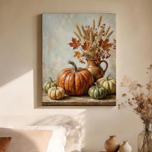 Lienzo decorativo para pared rústico de hojas de arce naranja otoñal, 40,6 x 50,8 cm 4