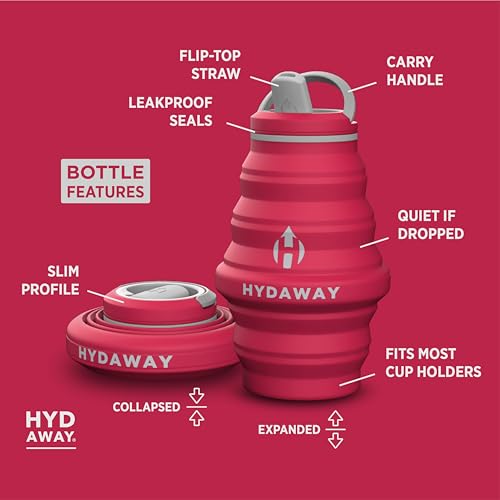 Image of HYDAWAY 17oz Collapsible Water Bottle - BPA-Free, Leakproof, Lightweight, and Space-Saving - Perfect for Travel, Hiking, and Everyday Hydration