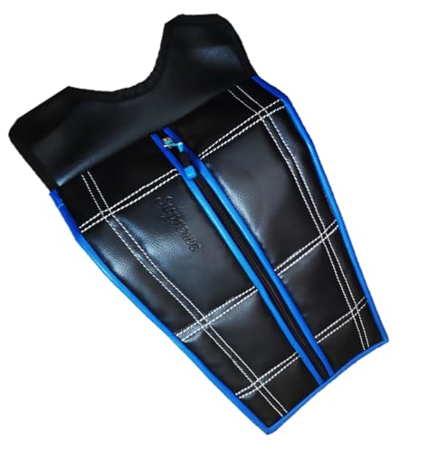 Image of Stylish Tank Cover with Large Space for Gixxer SF - Blue Piping on Black