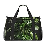 Monstera Deliciosa - Bolsa de mano plegable con estampado de palmera de plátano de gran capacidad para escapadas de fin de semana en avión