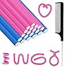 AOOWU Rizador Pelo sin Calor, 20pcs Rulos Flexibles para Rizar Pelo, Heatless Hair Curlers de Espuma Suave, Herramientas de Peinado para Cabello para Cabello Largo Medio Corto, No Daña el Pello