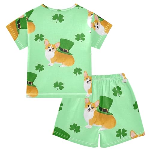 Summer Pajama Set Corky Clover Pattern, Short Sleeve Sleepwear Nightwear2