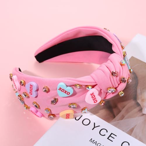 CEALXHENY Valentine's Day Headband for Women XOXO Love Massage Heart Headband Red Pink (1 Count) - Image 5