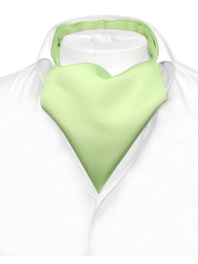 Vesuvio Napoli ASCOT Solid LIME GREEN Color Cravat Men's Neck Tie