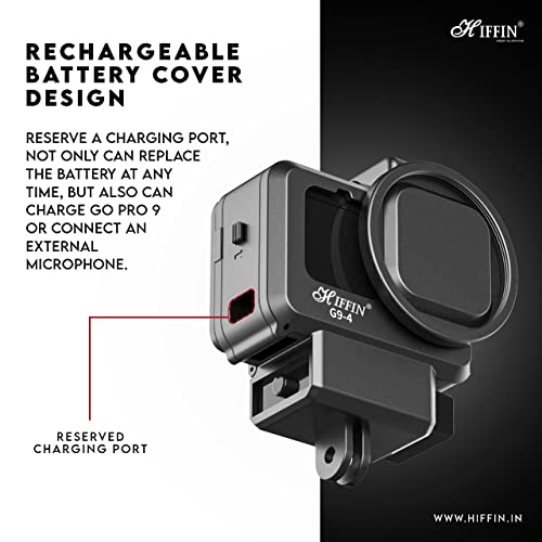 Gaiola para Gopro 9, Ulanzi G9-4 Capa protetora para GoPro Hero 9-4 com suporte Cold Shoe compatível