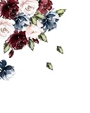 Murwall Peony Floral Wall Decal Pink Rose Wall Sticker Pink Flower Peel n Stick Colorful Florals Wall Decals for Living Room Bedroom