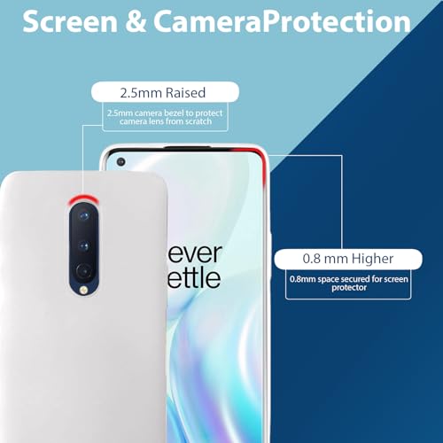 Image of LIRAMARK Liquid Silicone Soft Back Cover Case for OnePlus 8 /1+8 (White)