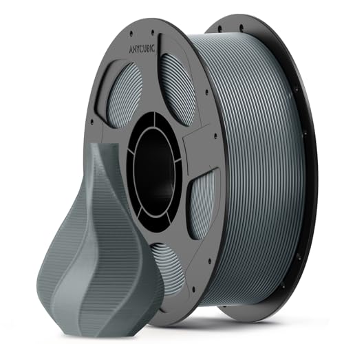 ANYCUBIC PLA Filament Refill 1.75mm, 3D Printer Filament, Dimensional Accuracy +/- 0.02mm, 1KG Reusable Spool, Texture Silver