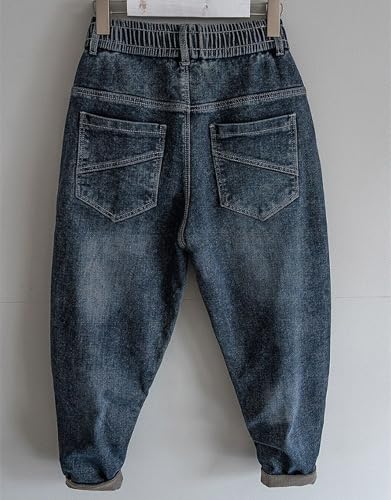 Plus Size Men's Harem Jean Pants Drawstring Elastic Waist Tapered Denim Pants Hip Hop Casual Jean Joggers3