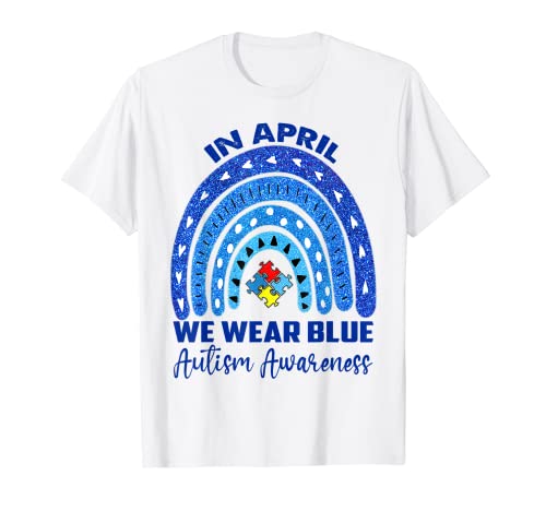 Puzzle Rainbow En Abril Usamos Azul Autismo Mes Camiseta