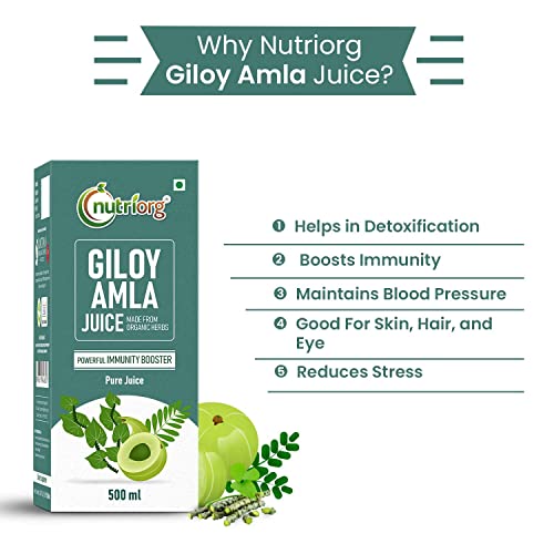Image of nutriorg Immunity Booster Kit Pack (Giloy Amla Juice 500ml, Giloy Neem&Tulsi Juice 500ml & Immunity Booster Juice 500ml) Pack of 3