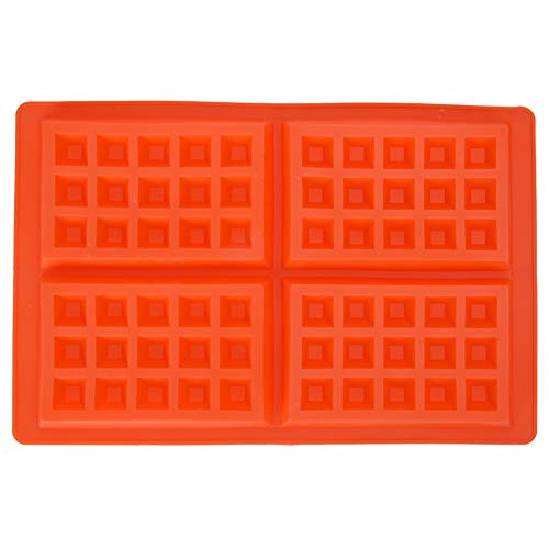Mtlavishness Molde para Hornear Antiadherente para Gofres de Silicona de 4 Cavidades para Pasteles de Desayuno Muffins de Chocolate Panes de Pizza Apto para Microondas Horno (4 cuadrados)