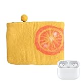 Monedero de Fieltro de Lana, Monedero de Fieltro de Lana, de Almacenamiento de Monedas de Color Naranja – Monedero pequeño de Fieltro de Lana con Cremallera para Guardar Monedas,