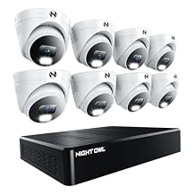 Night Owl 12 Channel NVR Security System with 2TB Hard Drive and 8 Wired IP 4K Plus Deterrence Dome Cameras