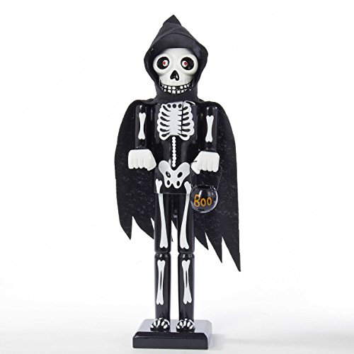 Kurt Adler Wooden Halloween Skeleton Nutcracker, 15-Inch