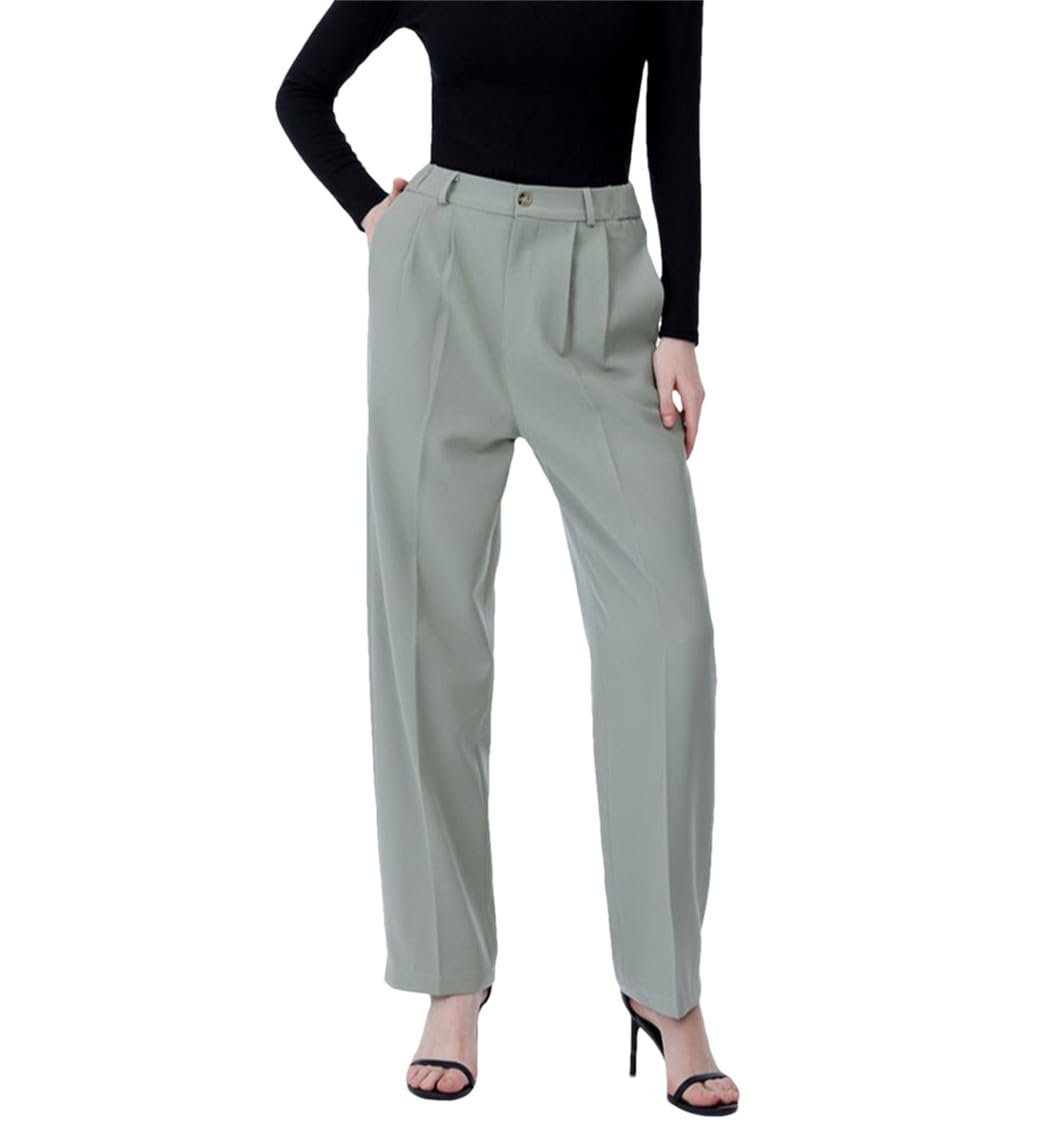 Women Spring Office Lady Elegant Casual Wide Leg Pants
