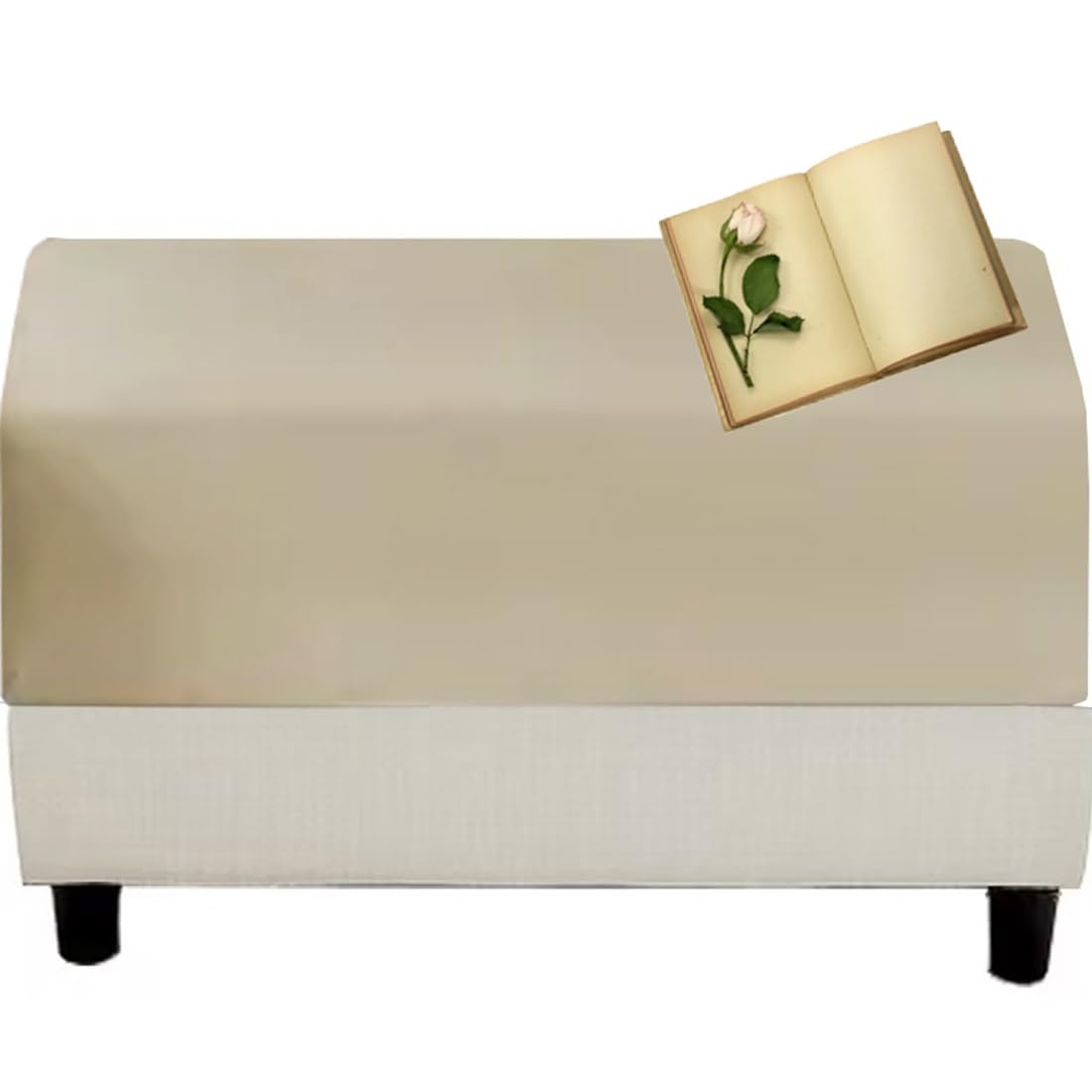 Ottoman Cover Rectangle Square Ottoman Covers Stretch Velvet Jacquard Ottoman Slipcovers Black/Cream/Dark Grey/Beige Foot Stool Covers Removable Washable with Elastic Bottom ( Color : #16 , Size : 93-