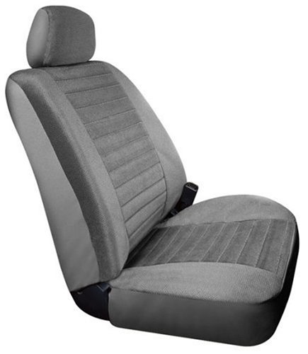 Saddleman Custom Made Front Bucket Seat Covers - Windsor Velour Fabric (Gray)