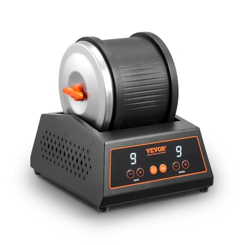 VEVOR Rock Tumbler Machine, 4 lbs Rock Polishing Machine, 9 Speed Settings 9-Day Polishing Timer Stone Tumbler, Direct Drive Motor Rock Polisher, Cold-rolled Steel Body, Rock Polisher for Kids Adults
