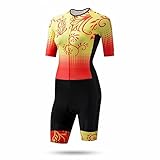 Damen-Triathlon-Anzug-Rad-Anzug-Kurzarm einteiliger Tri-Anzug - gepolstertes Schnelltrocknen Abnehmen for das Laufen Radfahren (Color : Green, Size : XX-Large)
