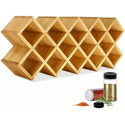 Kylinbigda Bamboo Criss Cross Spice Rack Organizer Cover