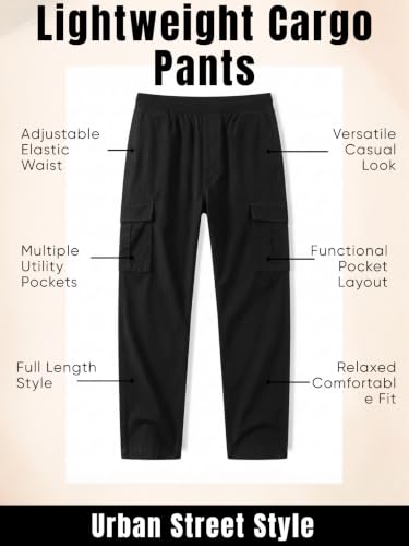 Image of GRECIILOOKS Men's Cargo Pants | 6 Pocket Cotton Cargo Joggers for Men | Loose Fit Stylish Pant with Pockets | Casual Baggy Trousers & Streetwear Lower
