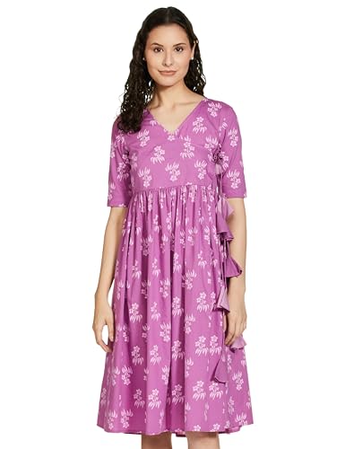 Image of Amazon Brand - Myx Women's Cotton Relaxed Fit A Line Kurta (Available in Plus Sizes)