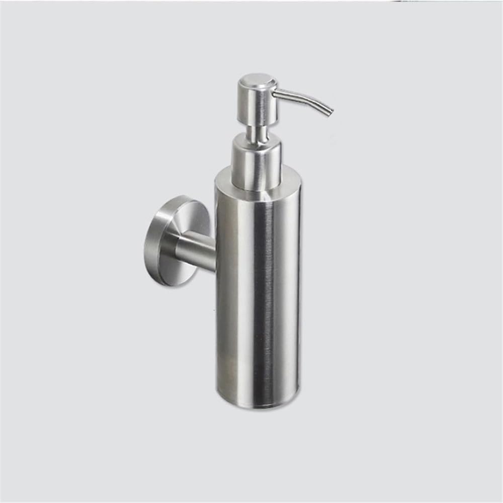 Distributeur de Savon Distributeur de savon mural en acier inoxydable Distributeur de lotion for salle de bain à presser Nécessite une installation par perforation Accessoire de Salle de Bain(Silver)