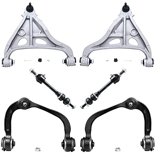 Image of Detroit Axle - 4WD Front End Control Arms Kit for 2005-2008 Ford F-150 Lincoln Mark LT [Base Payload] 4 Upper & Lower Control Arms w /Ball Joints 2 Straight Shaped Sway Bars 2006 2007 Replacement