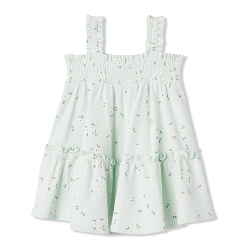 Amazon Essentials Unisex Babies x Sofia Grainge Cotton Interlock Baby Girls and Toddlers Dress (Mommy & Me) Pale Mint Green Ditsy Floral 3T