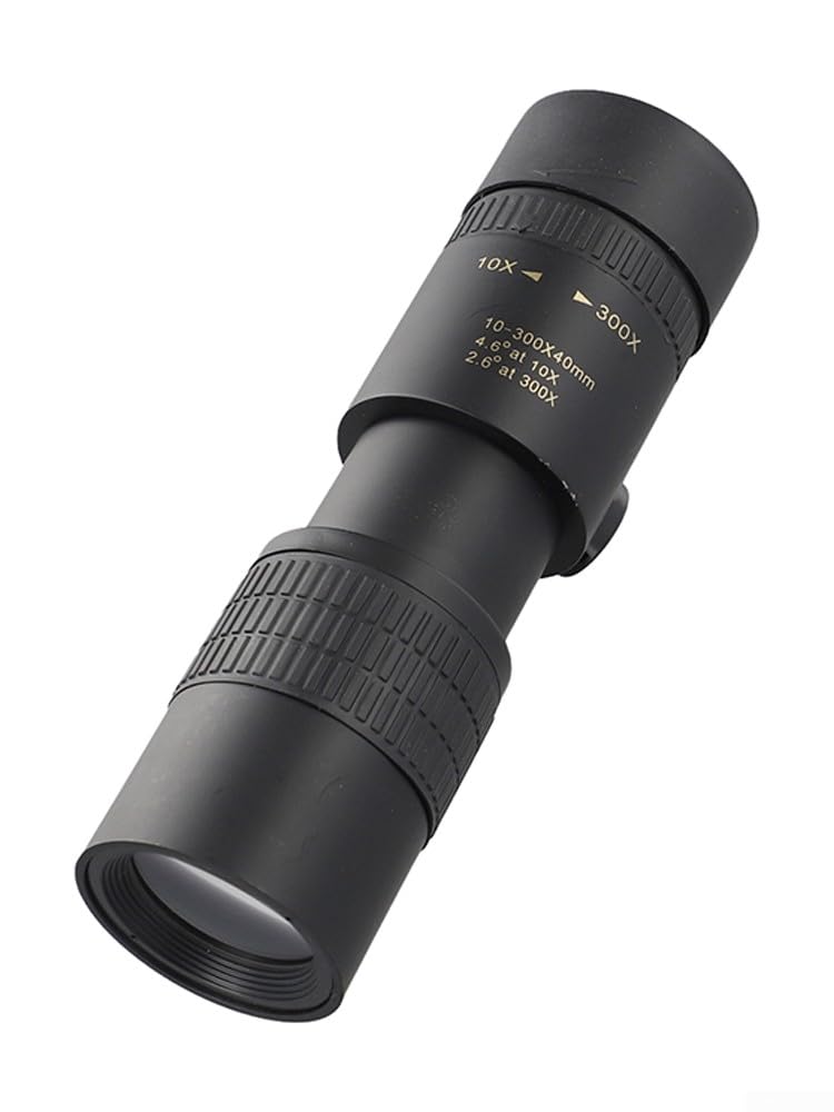 Monoculaire Zoom 10-300x,Telescope Monoculaire Vision Nocturne à Faible luminosité, pour Le Camping Randonnée et l'observation de la Nature (Ensemble)