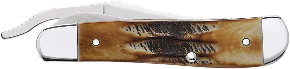 Case WR XX Pocket Knife Burnt 6.5 Bonestag Russlock Item #65303 - (6.51953L SS) - Length Closed: 4 1/4 Inches