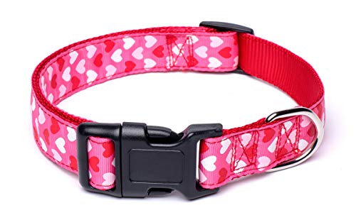 Heart Dog Collar 15 W&Z Valentine's Day Dog Collars - Adjustable Heavy Duty Soft ...