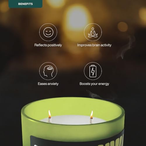 Image of Puretive Goodbye Anxiety Scented Candle - Rosemary Lavender Blend, 100% Soy Wax | 35-Hour Burn Time, 2 Wick Candle for Anxiety Relief & Relaxation