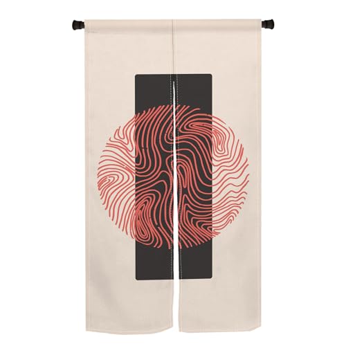 のれん Qinunipoto 和風 等高線柄 暖簾 シンプル風 幅85cm丈150cm インテリア 出入り口 目隠し おしゃれ すだれ 遮光 部屋 間仕切りカーテン 門カーテン ポリエステル製 オーダー可 簡単取付 四季兼用