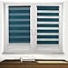 Produktbild TROYAHOME® Doppelrollo Klemmfix Ohne Bohren Duo Rollo Fenster Rollo Easyfix (Petrol, 90 x 150 cm ( Stoffbreite 87 cm)