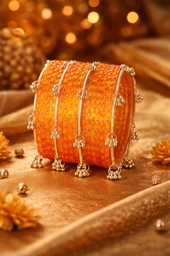 Image of Shining Diva Fashion 16 Pcs Trendy Stylish Glass & Kashmiri Ghungroo Bangles Set for Women & Girls | Traditional Festive Wedding Party Jewellery