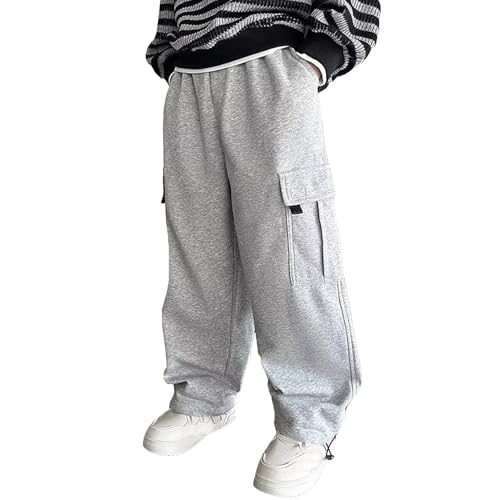 Boys Casual Summer Pants Loose Fit Wide Leg Joggers Elastic Cuffs Breathable Comfortable Daily Wear Active