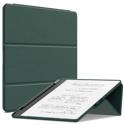 Image of Sanyetral Trifold Protective Case with Auto Sleep Wake Function, Not for Nokia Remarkable TCL -Dark Green
