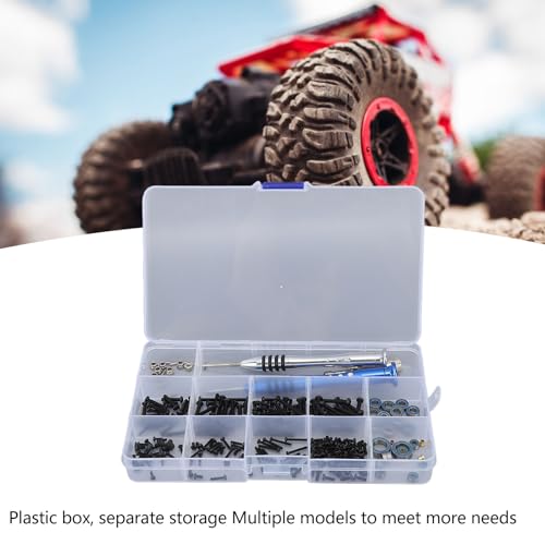 Dilwe RC-Auto-Reparaturset, 205-teiliges RC-Auto-Schraubenset, Kunststoff-RC-Reparatur-Werkzeugkasten für 1/18 Ferngesteuertes Auto