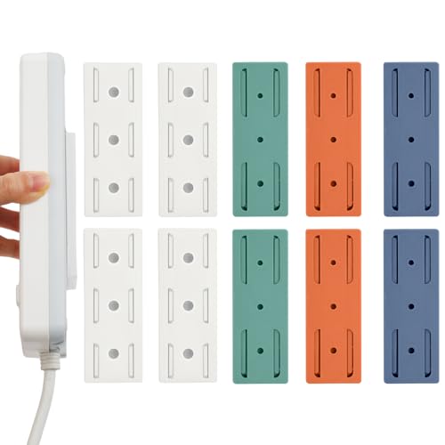 flintronic Auto Adhesivo fijador Power Strip, Adhesive Punch-Free Socket Holder, Soporte Adhesivo Para Dados Sin Perforaciones, Ujetadores de Enchufe de Mesa, Sujetadores de Enchufe de Pared(10piezas)