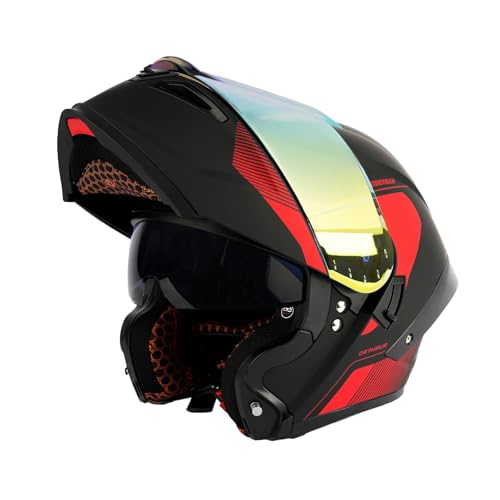 Orthrus Modular LED Motorcycle Helmet (Dobermann Red L)