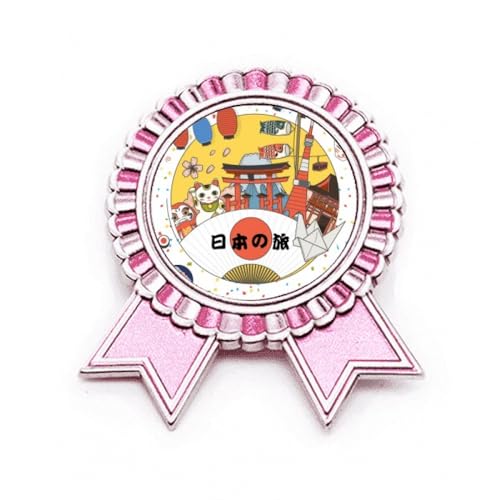 Broche culture japonaise en métal pour remplacer un bijou terne par un badge rose