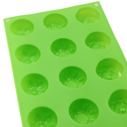 X-Haibei Sunflower Chrysanthemum Rose Floral Small Flower Guest Soap Sample Soap Lotion Bar Chocolate Jello Silicone Mold 1Oz,Dia. 1.6Inch #TOP4
