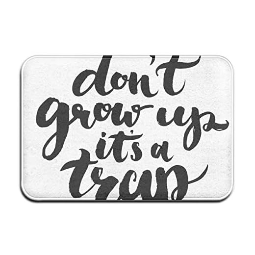 AoLismini Badmatta, roligt citat för barn Do Not Grow Up It is a Trap handtryckt stil plysch badrumsmatta med halkfri baksida
