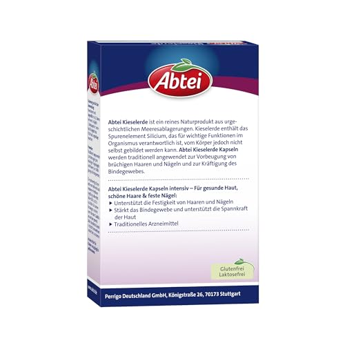 Abtei Kieselerde Intensiv Kapseln, 60 Stück, feste Nägel, schöne Haare, gesunde Haut und festes Bindegewebe, 1-er Pack (1 x 60 St.)