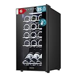 Cecotec Vinoteca Bolero Grandsommelier 1550 Black Compressor, 15 botellas, Silencioso, Alto rendimiento, Regula la temperatura de tus vinos entre 5 y 18 ºC, Control táctil, Luz interior