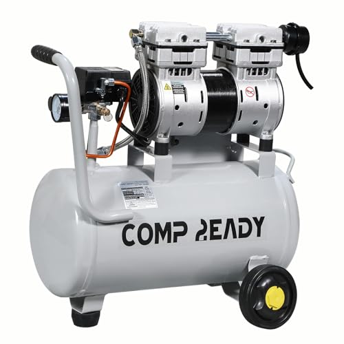 6 Gallon 1HP Quiet Oil-Free Air Compressor for Tires & Tools