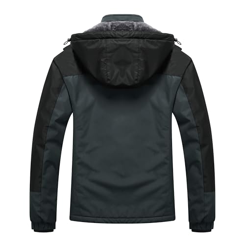 Image of WULFUL Men's Ski Jackets Warm Winter Snow Windbreaker Resistant Snowboard Fleece Coat Mountain Waterproof Parka with Hood