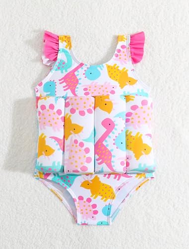 Image of IDOPIP Kids Boys Girls Floatation Swimsuit with Adjustable Buoyancy Baby Float Suit Swim Vest One Piece Swimwear Bathing Suit